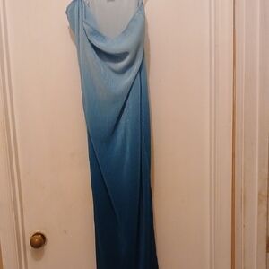 No Boundaries Asymmetrical Blue Dress Free shipping